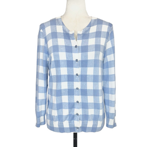 J. McLaughlin blue checkered cardigan